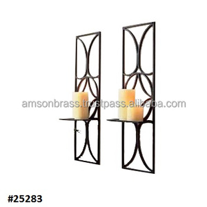 Candelabro de pared de diseño decorativo, candelabro de bronce con vidrio alto - Product Image 3