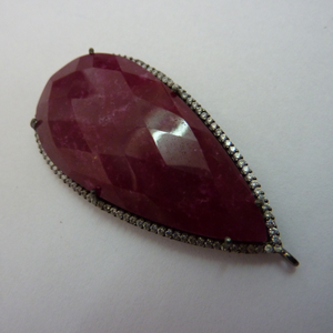ขายส่งทับทิมปู Cz ลูกแพร์พลอยฝาจี้สีแดงเครื่องประดับแฟชั่นเสน่ห์จี้ - Product Image 1