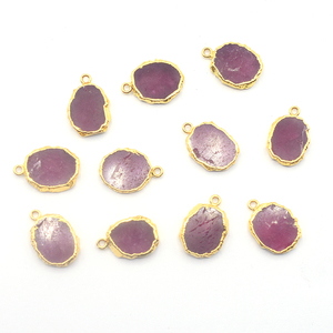 रूबी 18 करने के लिए 16 MM जमानत के साथ आयत आकार सोना मढ़वाया लटकन - Product Image 3