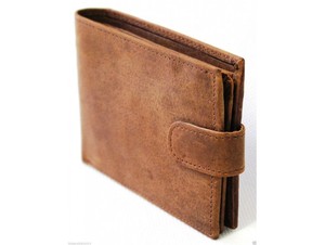 Executive Cowhide Leather <b>Wallet</b> Bifold Card <b>Holder</b> with ID Window Button Closure for Business Men Bifold <b>Wallet</b> - Product Image 3
