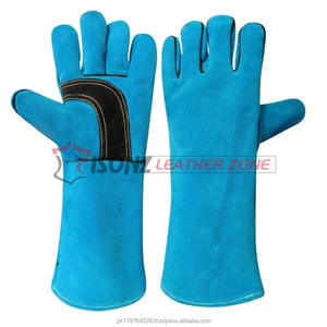 Gants de soudage en cuir suédé ISONZ Leather Zone certifiés EN 388, épaisseur 1,2 mm, longueur 14 pouces, antidérapants et résistants à la chaleur - Product Image 2