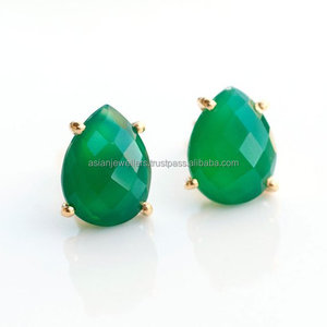 925เงินสเตอร์ลิงเครื่องประดับที่สวยงามต่างหูพลอยโอนิกซ์สีเขียวสำหรับงานหมั้นวันครบรอบแต่งงานหรือของขวัญปาร์ตี้ - Product Image 1