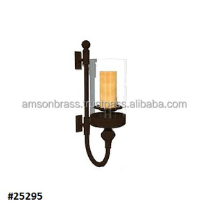 Candelabro de pared de diseño decorativo, candelabro de bronce con vidrio alto - Product Image 1