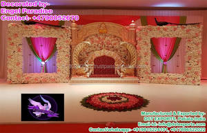 ของตกแต่งหลังเวทีดีไซน์แบบอิมพีเรียล,แผงเวทีงานแต่งงานแบบบอลลีวูดที่ทันสมัยอุปกรณ์ประกอบฉากเส้นใยสีขาวที่สง่างาม - Product Image 4