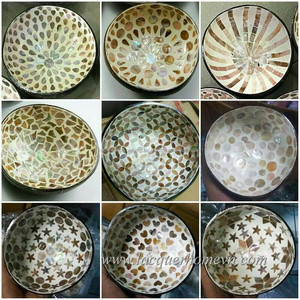 Juego de tazones de cáscara de coco ecológico Premium hecho a mano, laca roja brillante, cuchara de gran tamaño, cubiertos para uso comercial de alimentos - Product Image 4