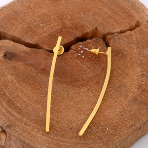 Gold Filled Brass Alloy Jewelry Long Bar Design Studs <b>Earrings</b> <b>Pearls</b> <b>Diamonds</b> for Parties Featuring Children's Targeted Styling - Product Image 1