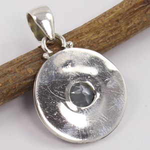 จี้พลอยบุษราคัมสีฟ้าเงินสเตอร์ลิง925แบบกำหนดเองเครื่องประดับชั้นดีสไตล์วินเทจคุณภาพสูงสำหรับผู้หญิงและเด็กผู้หญิง - Product Image 2