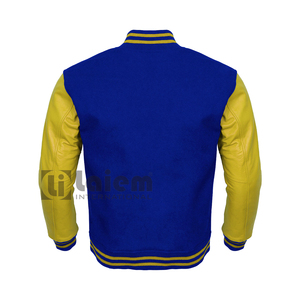 แจ็คเก็ตวาร์ซิตี้ฤดูหนาวสำหรับผู้ชายไซส์ใหญ่คุณภาพสูง หนังงูแท้ แขนขนสัตว์ แต่งกระดุมผ้าฝ้ายถักลายผ้าแคนวาส - Product Image 2