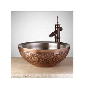 Évier à bol en cuivre fait à la main créatif à bas quantité minimale de commande fabricant personnalisé vente en gros directe d'usine - Product Image 1