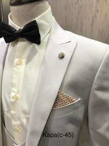 Venta al por mayor barato nueva moda marcas turcas diseño personalizado de alta calidad abrigo hombres trajes 2 piezas una chaqueta traje de boda - Product Image 2