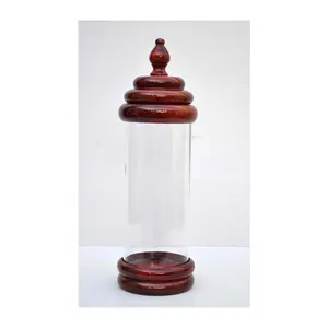 New Arrival Polish Glass Megillah Case with Wooden Lid & Base Wide Range of Best Quality Wooden Megillah Esther Scroll Case