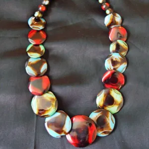 Collar de Resina Estilo Años 80 para Mujer, Multicolor, con Cuentas, para Regalos, Bodas, Fiestas, Compromisos - Product Image 1