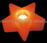 100% ใส่เกลือหิมาลัยบริสุทธิ์เทียนชารูปดาวแกะสลักแบบเคร่งศาสนาเชิงเทียนงานประดิษฐ์ทำจากธรรมชาติ - Product Image 3