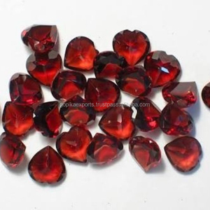 Granate natural Piedra preciosa suelta de alta calidad Color rojo Forma de corazón Corte facetado 5X5 MM del proveedor Comprar directamente de fábrica - Product Image 1
