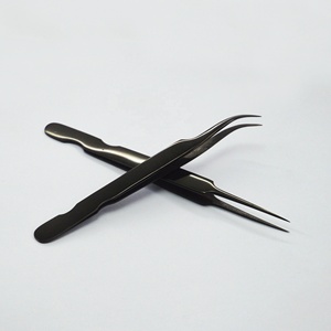 Pinzas de extensión de pestañas de acero inoxidable de 45 y 90 grados de etiqueta privada suministros de belleza para extensiones de pestañas de volumen - Product Image 2