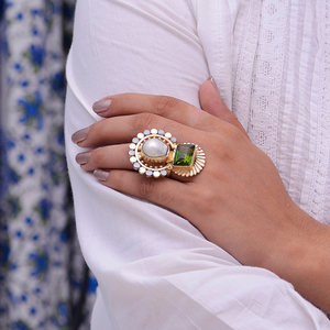 Vente en gros de bague de créateur avec péridot pierre précieuse plaqué or bijoux de fiançailles alliances pour anniversaires et fêtes - Product Image 2