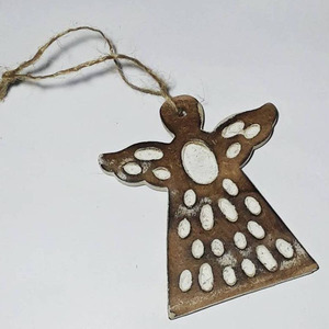 VIXM17006 Ornement de Noël en bois de haute qualité en forme de poupée à suspendre à l'arbre |   Décoration de fête pour la maison et les événements festifs - Product Image 1