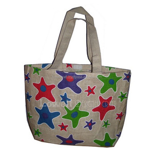 GEOMETRIC PRINTED JUTE MINI HANDLED SHOPPING <b>BAG</b> From DELHI - Product Image 4