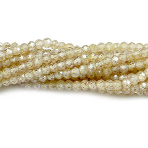 Zircon brun naturel petites perles de pierres précieuses à facettes Rondel coupe lâche pour la fabrication de bijoux perles de pierre - Product Image 1