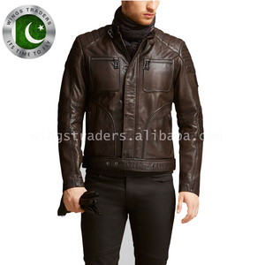 แจ็กเก็ตหนังของผู้ชายมาใหม่, แจ็กเก็ตหนังเข้ารูปสำหรับฤดูหนาว - Product Image 4