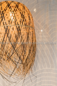 Coastal Rustic Mediterranean Scandinavian Midcentury Farmhouse Style Hand Woven Bamboo Basket Lampshade-a Rural for Urban <b>Spaces</b> - Product Image 4