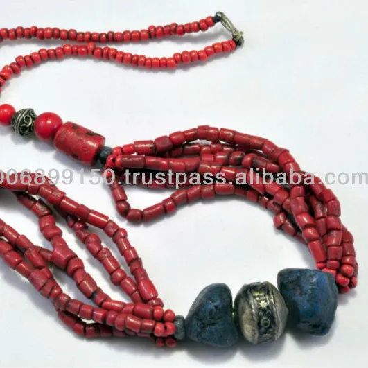 Multi Strand 2019 fashion red necklace coral bead red stone necklace