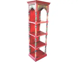HIGH QUALITY 4 PART CARVED TALL BOOKSHELF PAINTED