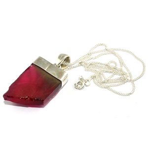 ความงามที่แท้จริงสีแดงนิล925สร้อยคอเงินสเตอร์ลิงอินเดียแฟชั่นเครื่องประดับเงิน925เครื่องประดับ - Product Image 3