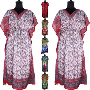 Silk 2025 Women Fancy Long <b>Kaftan</b> Top Quality Hand Block Printed Floral Design <b>Kaftan</b> Free <b>Size</b> <b>Kaftan</b> in Trendy Color for Girls - Product Image 1
