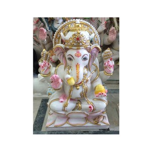 รูปปั้นพระพิฆเนศหินอ่อนมาครานา - Product Image 1