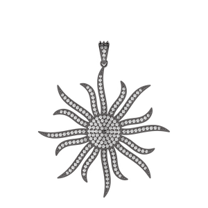 Colgante de diamante pavé de diseño Floral, Plata de Ley 2020, novedad de verano de 925 - Product Image 1