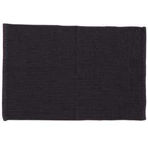 Tapis de bain en coton gaufré pour sol Tapis de sol antidérapant pour garage noir - Product Image 1