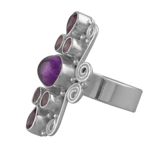 Anillo de amatista de plata de ley exclusivo, piedra púrpura - Product Image 6