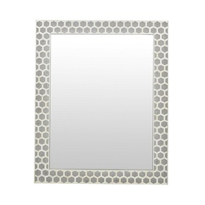 Espejo decorativo de pared con incrustaciones de hueso - Product Image 3