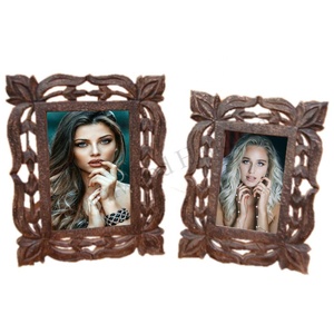 Marco de fotos de madera MDF hecho a mano personalizado Juego de 2 marcos de fotos decorativos elegantes para regalar a precio mayorista - Product Image 1