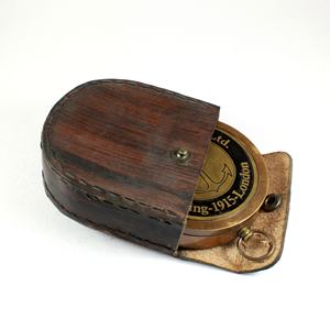 Funda de cuero de Metal con brújula de latón de alta calidad Vintage antigua de 3 pulgadas Etsy para regalo de Navidad de Amazon NC176 regalo de aleación de vidrio - Product Image 6