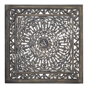 Panneau suspendu mural décoratif sculpté à la main, en bois MDF, de qualité supérieure, 3 pièces - Product Image 1