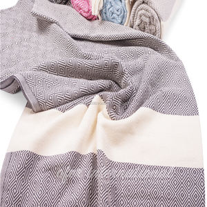 Patrón de diamante Pestemal Fouta Hammam Toalla Sarong 100% Algodón 100x180cm Primavera Verde Colección clásica para uso en baño y gimnasio - Product Image 3