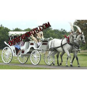 Voitures à cheval pour mariage, carrosses à cheval de tourisme, carrosse Victoria à cheval blanc, fabricant de carrosses Victoria à cheval - Product Image 1