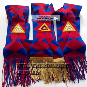 Cintas de Cuero con Bordado de Terciopelo para la Regalia del Arco Real Masónico, con Punto de Cruz, para Uso Masónico - Product Image 2