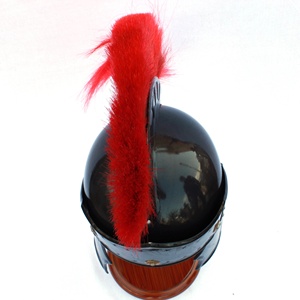 Casco Medieval de guerra, alta calidad, antiguo, negro, oscuro, romano, con Plume rojo, SAIWH930 - Product Image 4