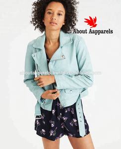 Nouvelle mode 2026, veste en cuir de motard personnalisée pour femmes, vente en gros 2018, manteau en tricot grande taille - Product Image 2