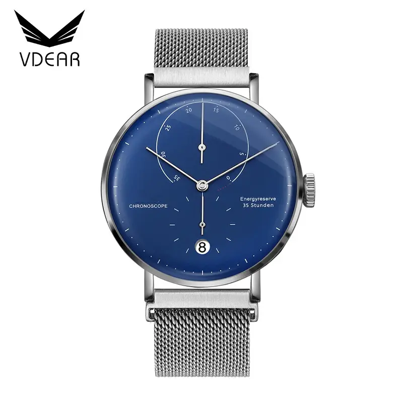 Men Automatic Watch Bauhaus Watch Unisex Analog Domed Mirror Stainless Steel Leather Bracelet Dress Watches For Men Wristwatch