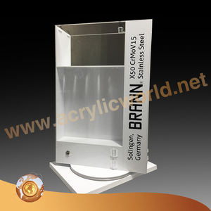 Mallette de rangement en acrylique LED, 360 rotatif, 4 couteaux faciaux, présentoir en acrylique - Product Image 3