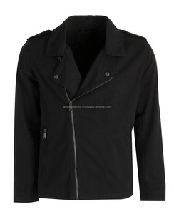 Vente en gros de blouson aviateur en denim noir sur mesure pour hommes veste de motard durable et respirante en coupe régulière pour l'automne de grande taille - Product Image 4