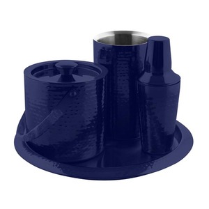 Ensemble de barre martelée en acier inoxydable, ensemble de barre martelée en cuivre métallique, ensemble de barre martelée en cuivre massif Boston - Product Image 1