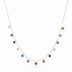 Collar de plata de ley 925 con diseño de estrella de arco iris, novedad, turco, hecho a mano, venta al por mayor - Product Image 1