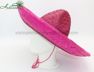 หมวกฟางหญ้าทะเลย้อมสีธรรมชาติสไตล์เม็กซิกันสีสันสดใสและหลากหลายปักลาย - Product Image 4