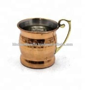 Fabricant Exportateur Inde Forme Unique Cuivre Moscou Mule Tasses Poignée en Laiton Brillant Poli Écologique Métal PC Cadeau - Product Image 3