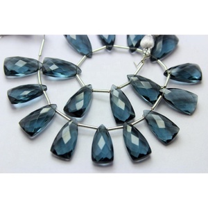 Cuentas Briolette facetadas cuarzo Topacio azul natural hechas a mano cuentas de piedra de forma elegante - Product Image 2